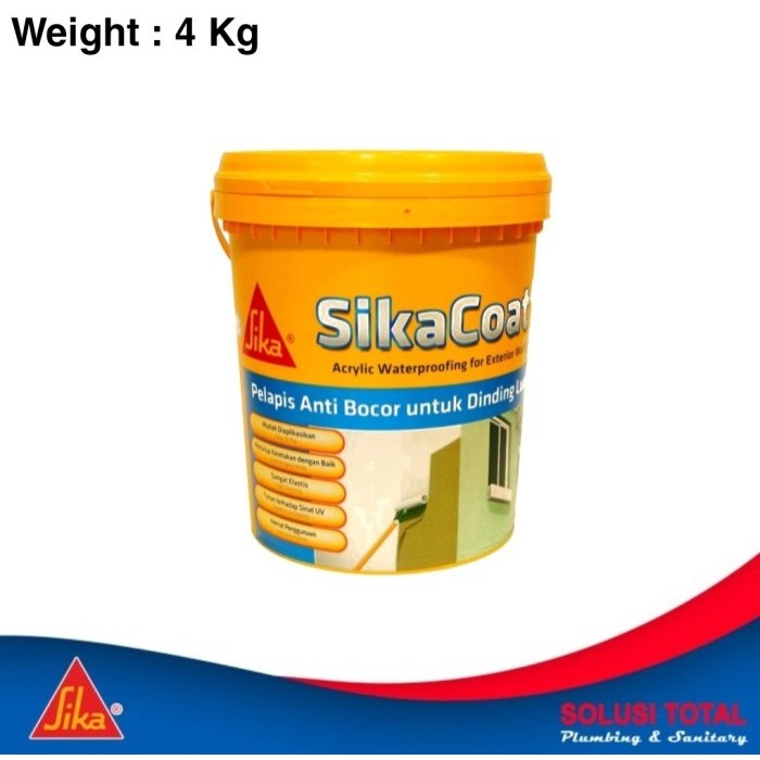 Sika Coat Plus 4 Kg Pelapis Anti Bocor Untuk Dinding Luar Atap No Drop