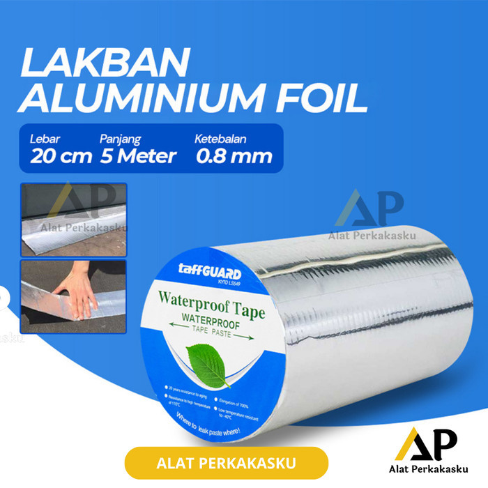 Lakban Anti Bocor Lebar 10cm 20cm x Panjang 5m 10m Aluminium Foil