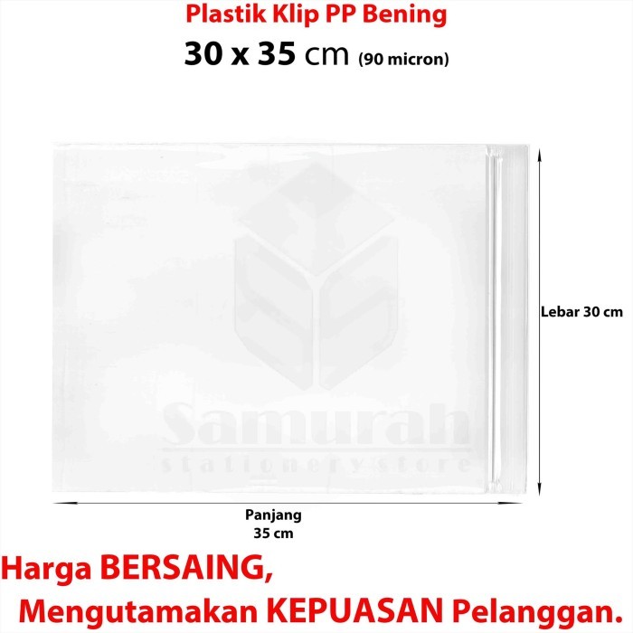 Plastik Klip PP Tebal 30 x 35 x 90 Micron / Zip Lock Transparant PP