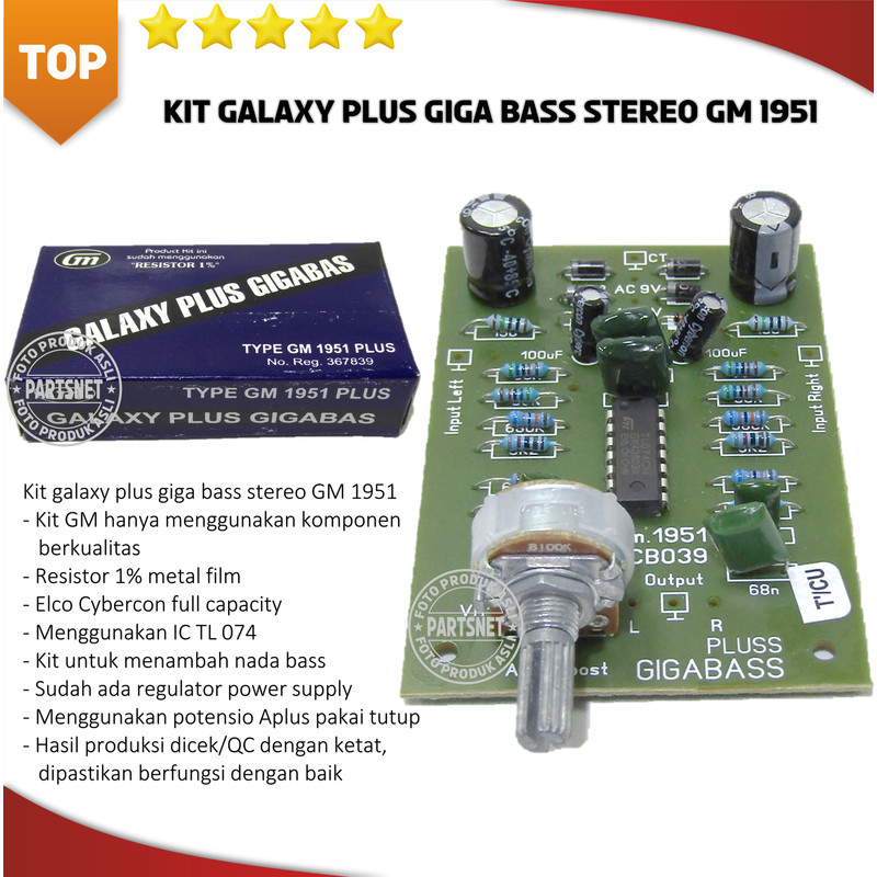 Kit galaxy plus giga bass stereo GM 1951