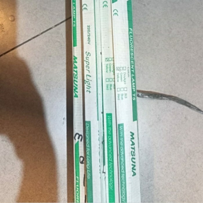 ___] Bola lampu t5 Matsuna/ ikeho 14watt merah hijau kuning biru putih T5