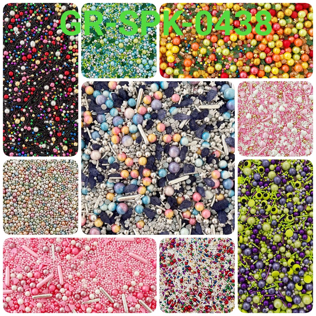 

GR-SPK-0438 Sprinkles 1 kg bintang hati gold silver pastel unicorn (SPRINKLES)