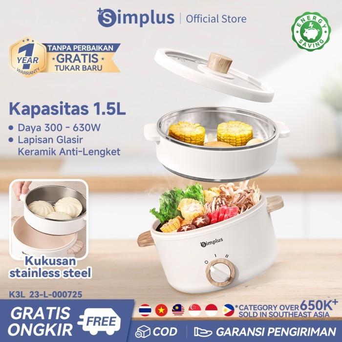 Simplus Panci Listrik Serbaguna Panci Elektrik Panci Listrik Low Watt