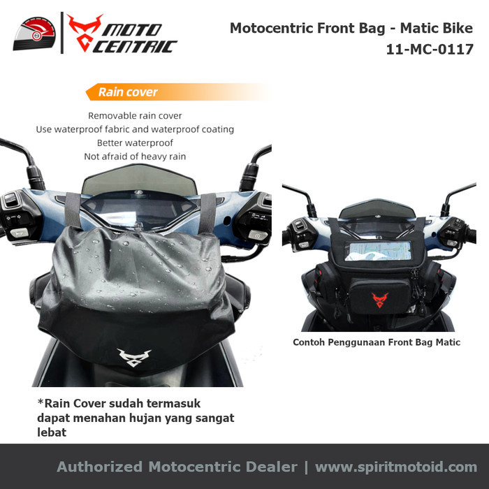 MOTOCENTRIC FRONT BAG WITH PHONE HOLDER TAS STANG DEPAN MOTOR MATIC
