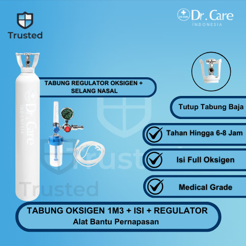 TABUNG OKSIGEN + TROLI + REGULATOR OKSIGEN