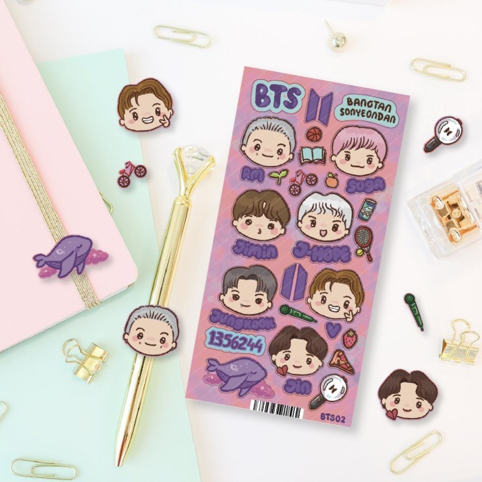 

!!!!!!] Stiker BTS Kpop Fanmade Fanart BTS02 Polco Kiss Cut By Sticker Party