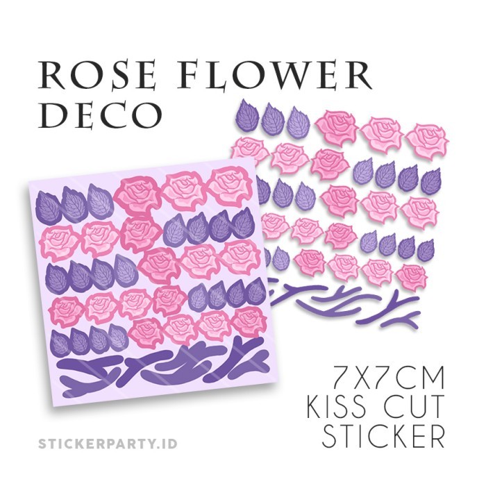 

Produk Terbaik] Stiker Bunga Mawar Rose Deco Flower 7x7 by Sticker Party MN024