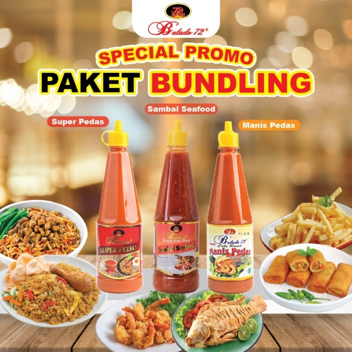 

TERLARIS BALADO72 SAMBAL CABE RAWIT PEDAS BAHAN ALAMI 3 BOTOL- 300ML MURAH!!! MURAH