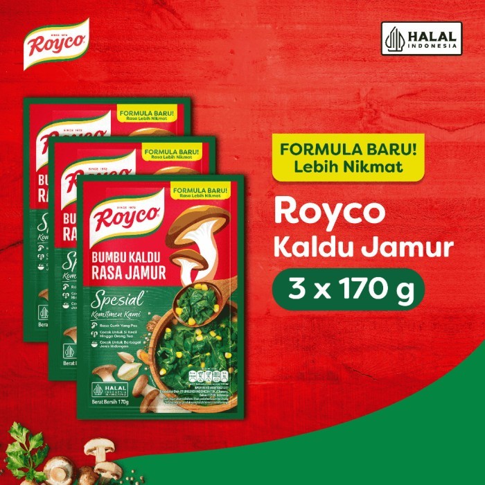 

TERLARIS ROYCO BUMBU MASAK KALDU JAMUR 170G TRIPLEPACK MURAH!!! MURAH