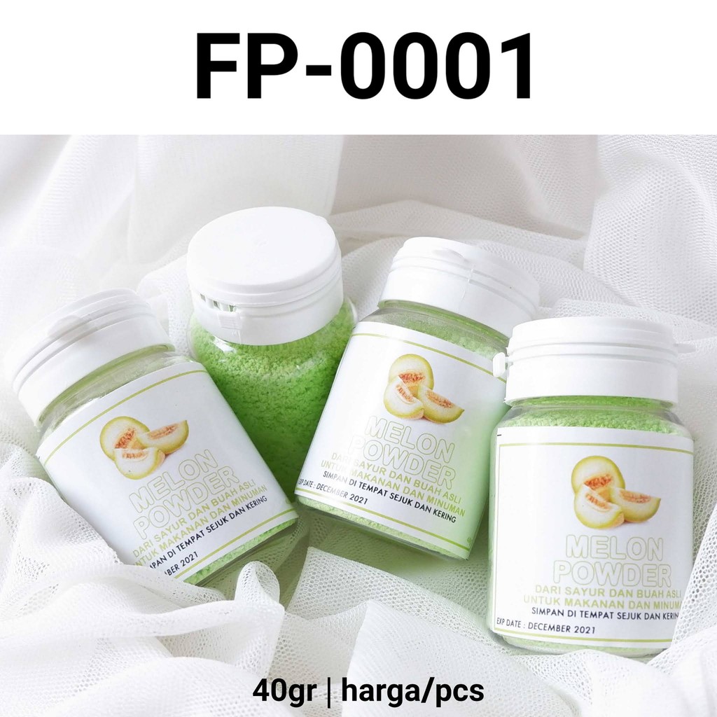 

FP-0001 Pewarna perasa makanan alami 40gr bubuk melon powder hijau (SPRINKLES)