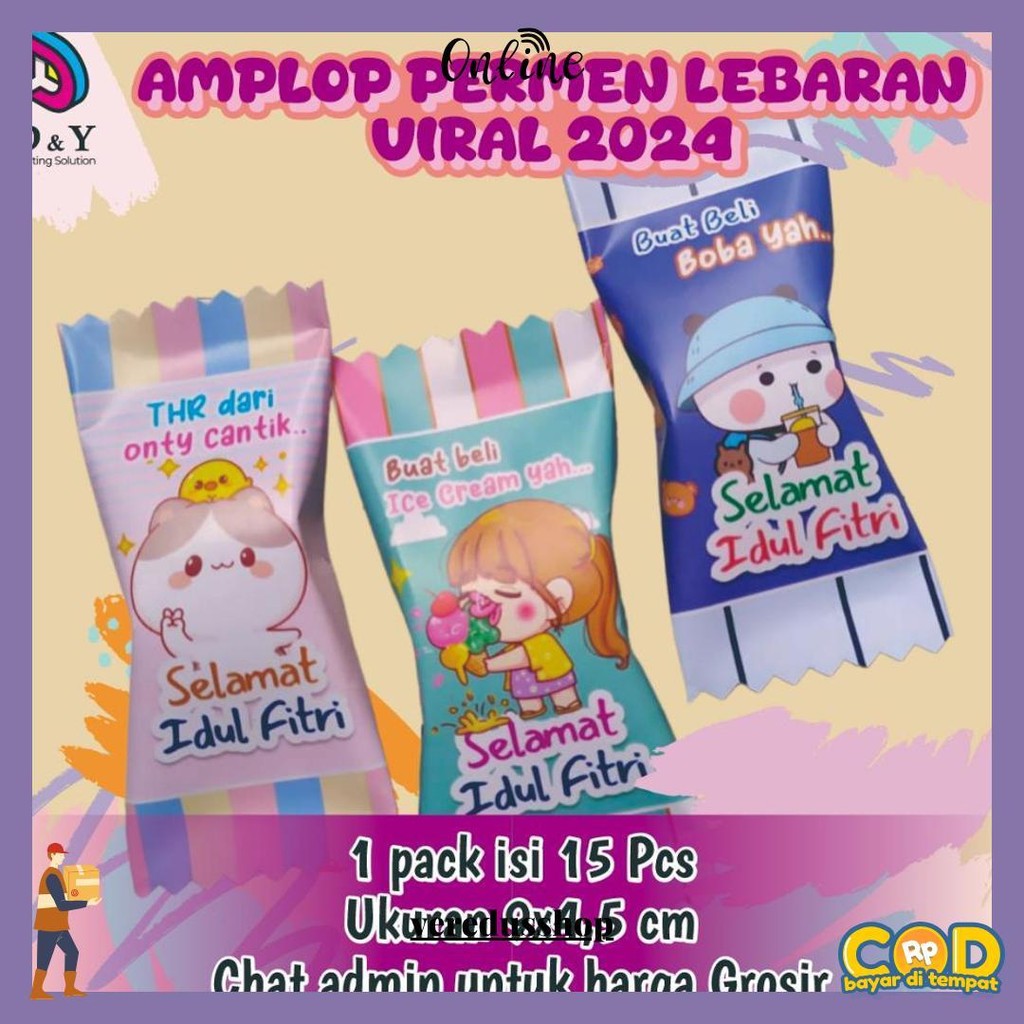 

[ Ready Stock Isi 15 Pcs ] Amplop Permen Lebaran | Amplop Lucu | Amplop Lebaran | Amplop Idul Fitri Permen Lucu Bisa Cod