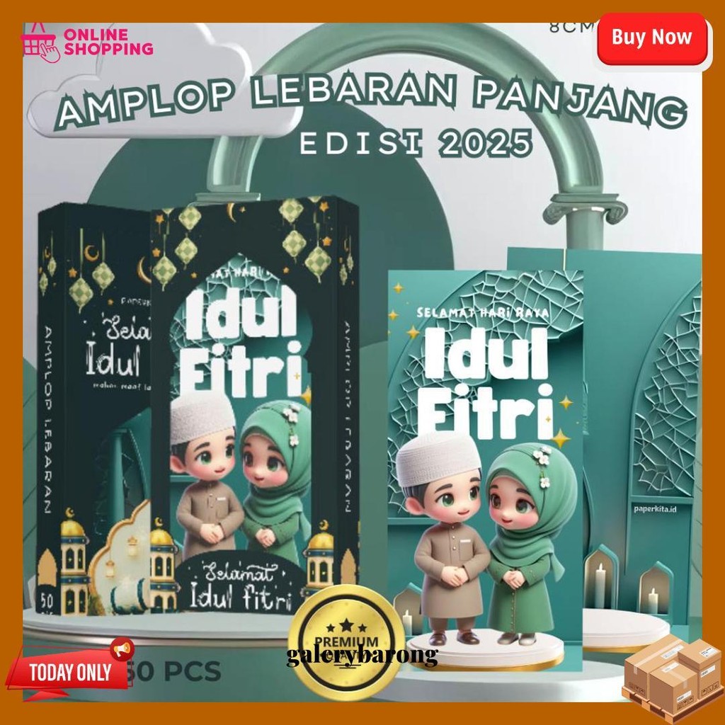 

Amplop Lebaran 2025 Premium Jumbo Isi 50 Pcs Tema Islami Desain Masjid 3D Bulan Sabit Lentera Terlaris