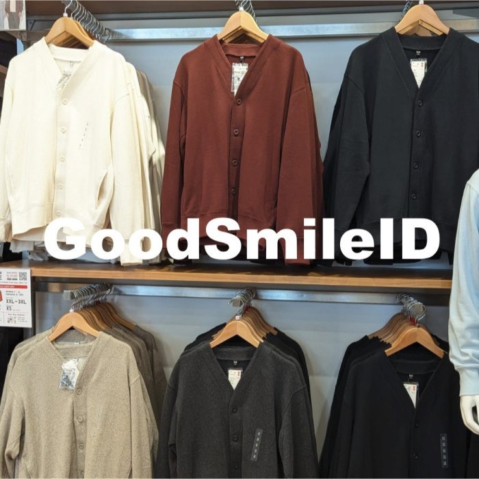 TERLARIS SALE MEN CARDIGAN SWEAT / AIRISM LENGAN PANJANG OUTER PRIA JAKET JASTIP UNIQLO INDIGO