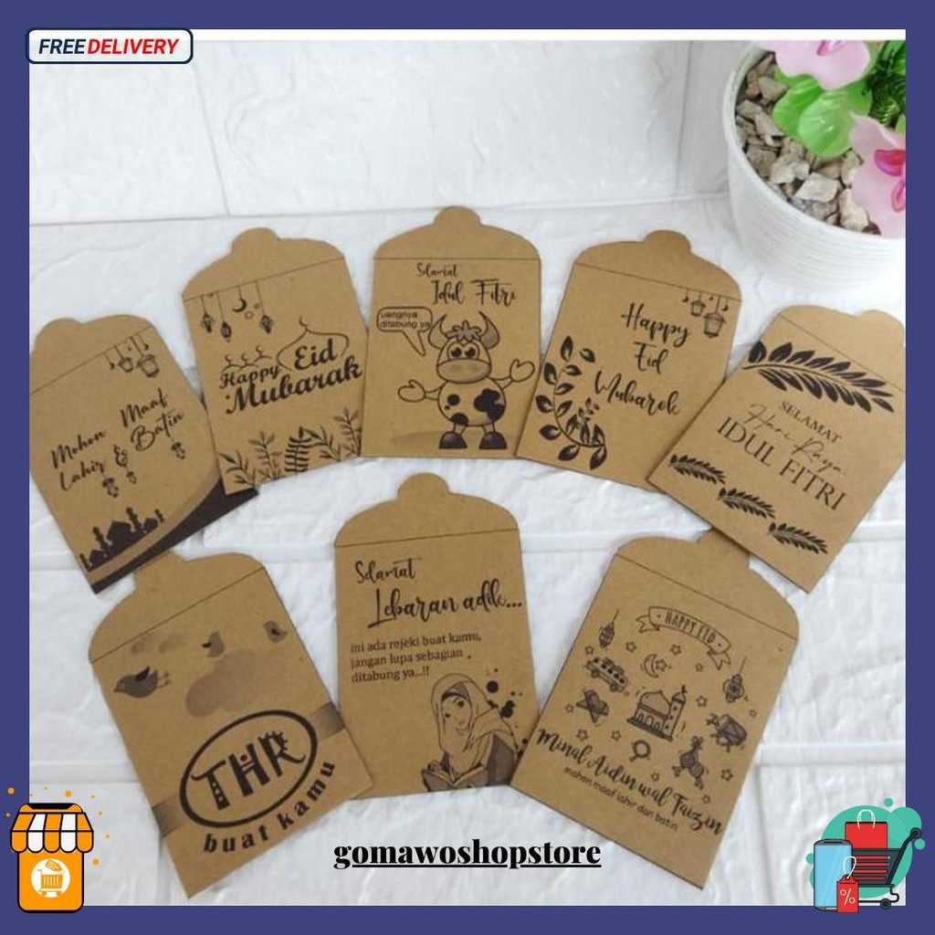 

Angpau Lebaran Rustik Sedang Paket 100Pcs(10Pack) / Amplo Lebaran Hari Raya Idul Fitri Siap Kirim