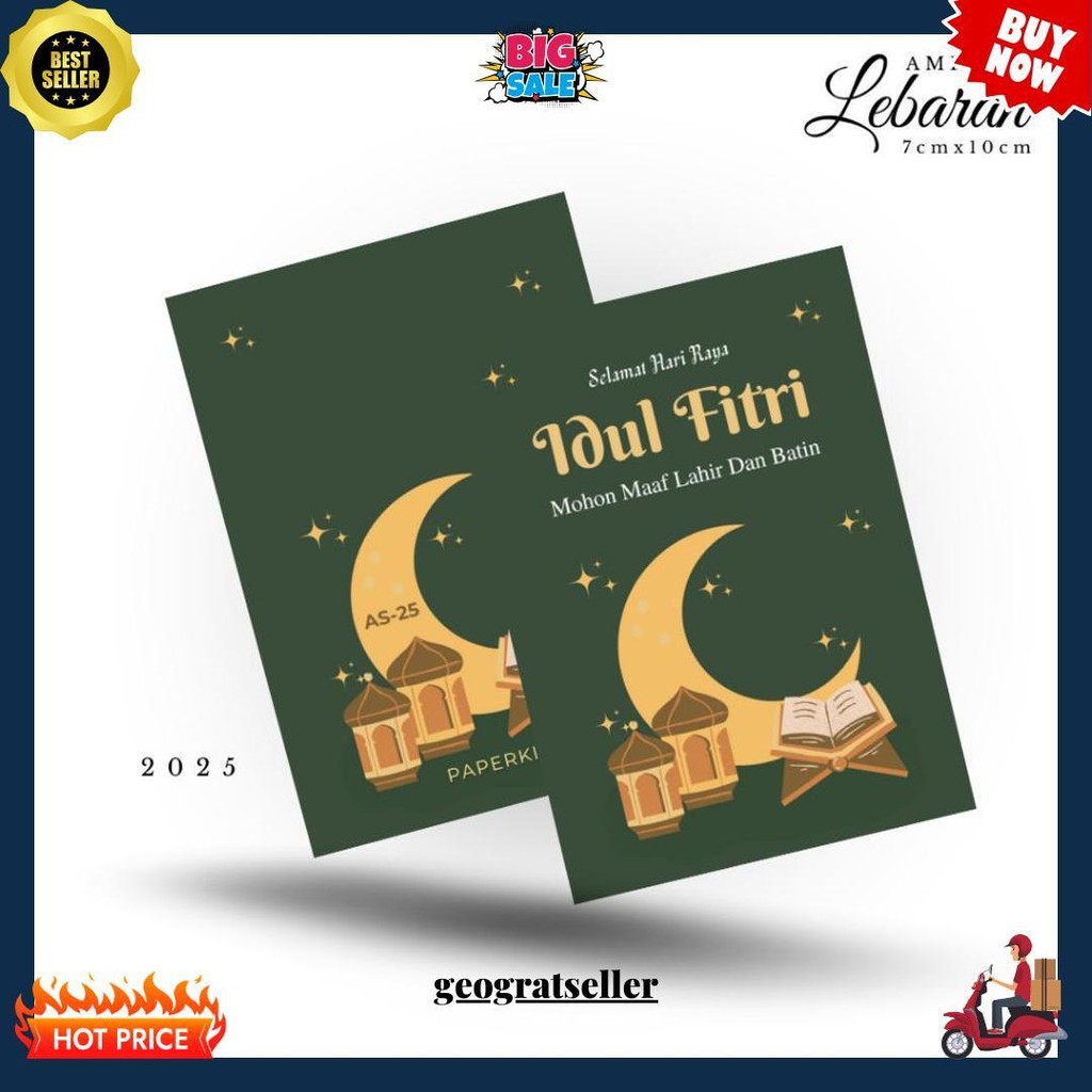 

Amplop Lebaran Idul Fitri Premium Ukuran Medium Desain Karakter Lucu Ramadhan 2025 Isi 50 Angpao Cod