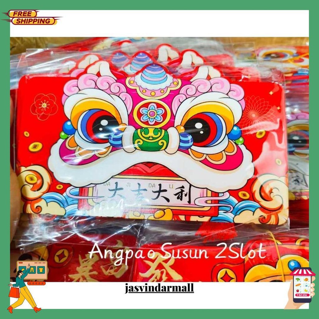 

Angpao Imlek Susun Model Tirai Tarik 6 Slot Dan 10 Slot /Hongpao Imlek Panjang Shio Ular Viral Mewah Original Produk