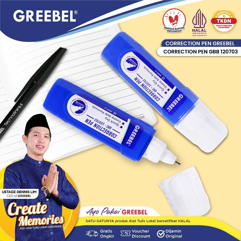 

Greebel Correction Tipe X Pulpen Cepat Kering / Greebel Correction Pen Gbc 120703/Pcs