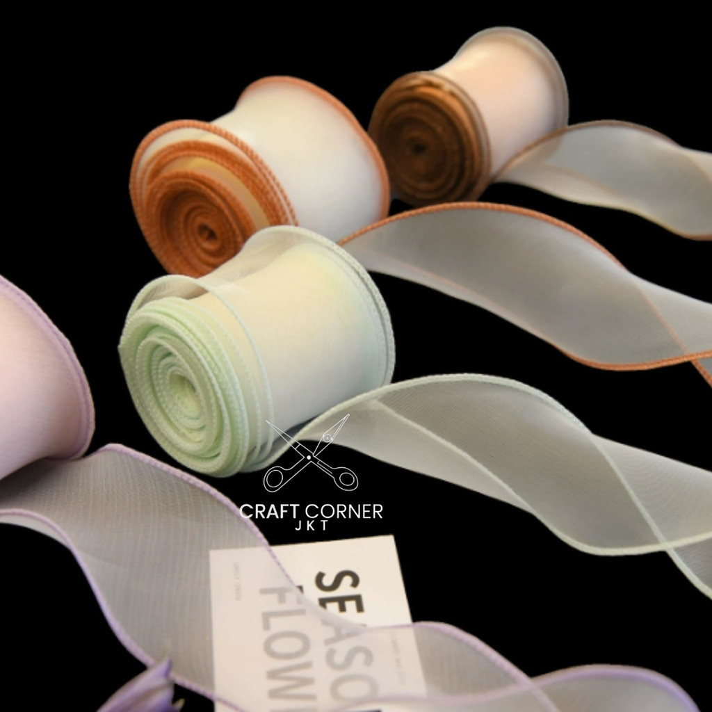 

[ROLL] Pita Chiffon List 6cm*9m / Ribbon Buket Hadiah Bunga / Flower Accessories