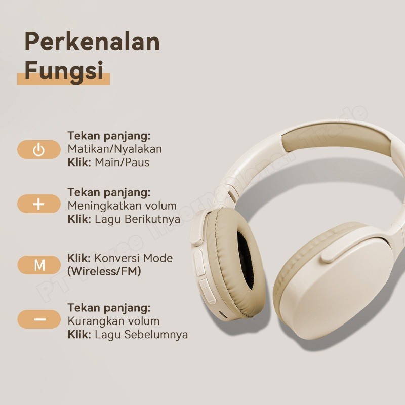 (HOT)KIVEE Headphone Wireless Bluetooth KV-TW144 Headset Music Gaming 9D HIFI Makaron Original