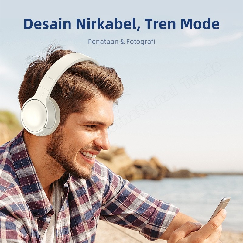 BASIKE Headphone Bluetooth TWS Hifi 6D TW116 Wireless Headset Gaming Music Makaron iPhone Original