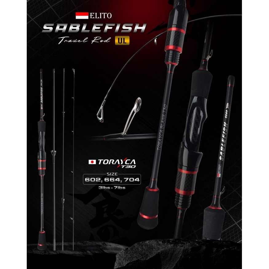 Pancingan Rod Spinning Elito Ul Sable Fish Travel Rod
