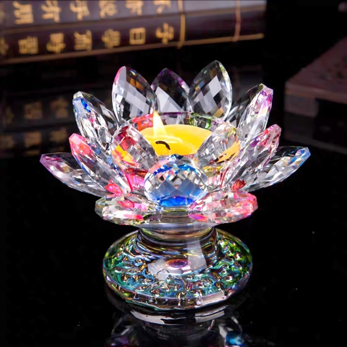 TERLARIS Heavenly Lotus Teratai Kristal Hiasan Dekorasi Pajangan Bunga Teratai Kristal Crystal