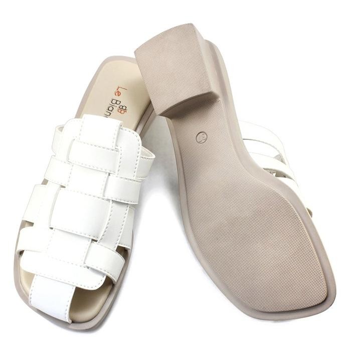 Le Bianca Yeppo Nomu Tp 12-01 Sendal Wanita Mules Coklat Shoes Hitam Selop Putih