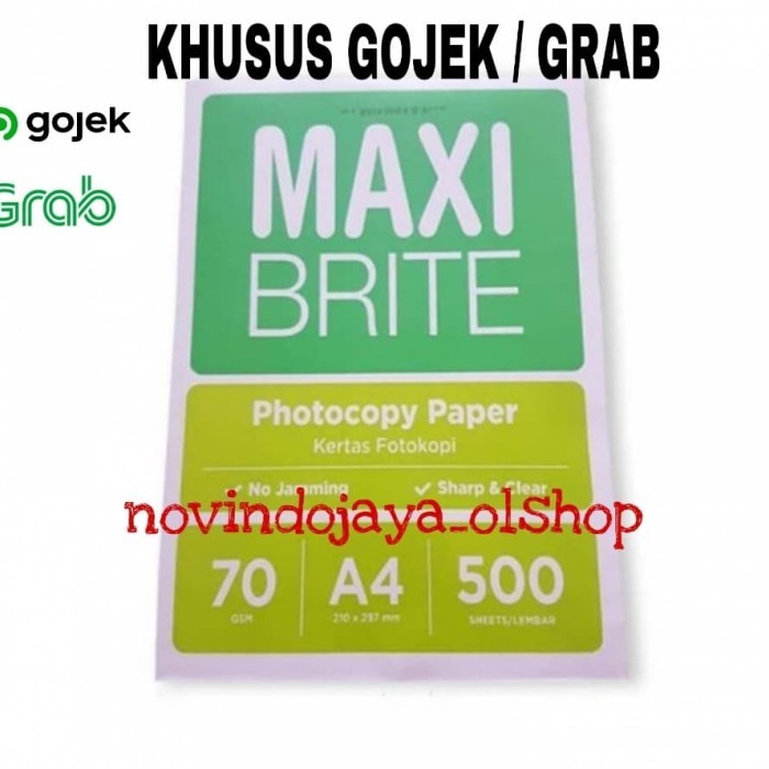 

Hvs Maxi Brite A4 70 gram khusus Gojek dan Grab