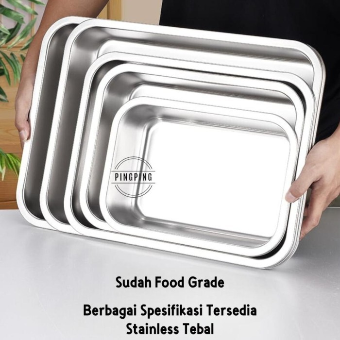 TERBARU Nampan Stainless Steel / Nampan Baki Stainless Steel / Nampan Kotak