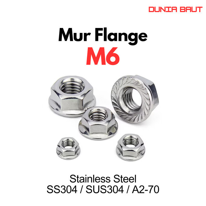 Mur Flange M6 / Flange Nut M6 Stainless SS304