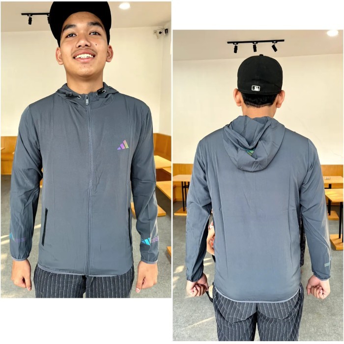 New jaket parasut olahraga adidas micro gym sport jaket lari sauna