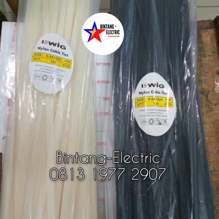 

Kabel Ties / Kabel Tis 102cm / 1M Tebal 9mm Warna Hitam / Putih EWIG