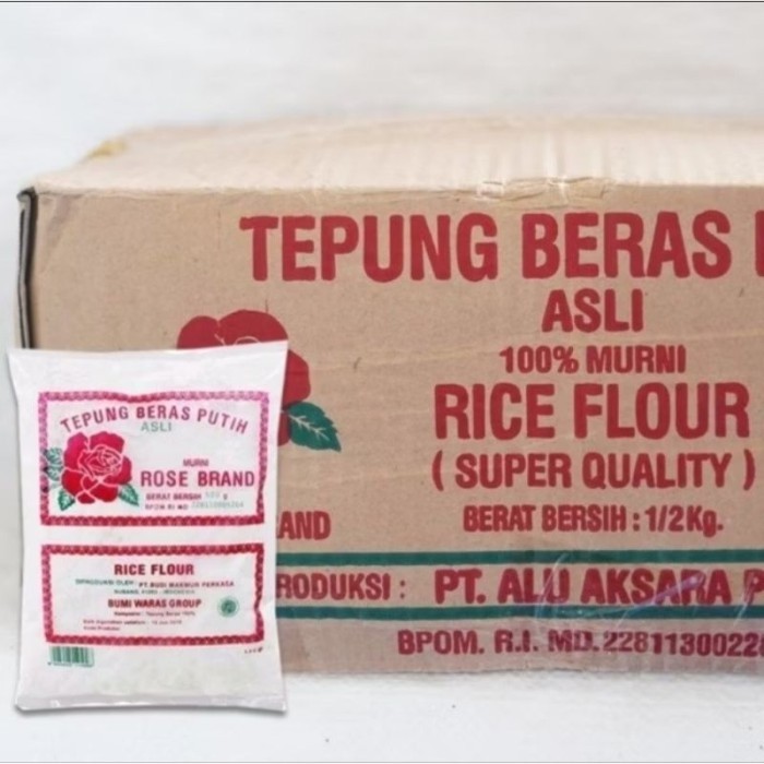 

TERLARIS 1 DUS TEPUNG BERAS DAN KETAN PUTIH ROSE BRAND 500 GR 20 PCS MURAH!!! MURAH