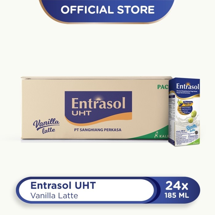 

TERLARIS 1 CARTON BOX (24PCS) ENTRASOL RTD VANILLA LATE 185 ML MURAH!!! MURAH