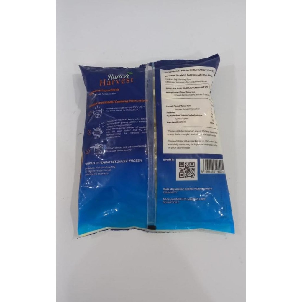 

Kentang Straight Cut Ranch Harvest 1 Kg Original