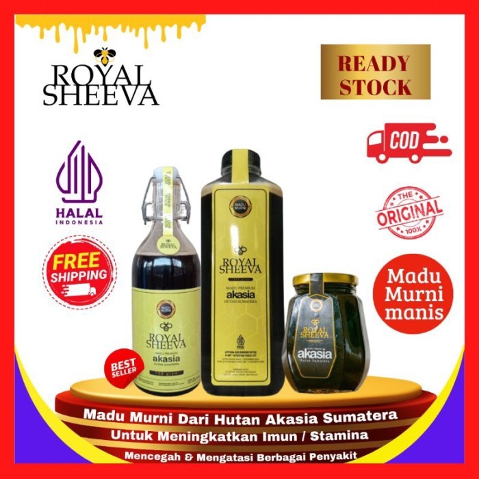 

TERLARIS MADU MURNI 100% ROYAL SHEEVA 700GR - 1.3KG PREMIUM HALAL MUI ASLI DARI HUTAN AKASIA