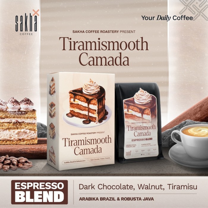 

TERLARIS TIRAMISMOOTH CAMADA KOPI ESPRESSO HOUSE BLEND COFFEE BEANS BUBUK ASLI MURAH!!! MURAH