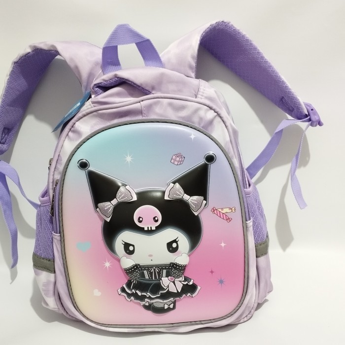 TAS SEKOLAH ANAK PEREMPUAN TK PAUD 12 INCH MOTIF KUROMI HSD TIMBUL 3D