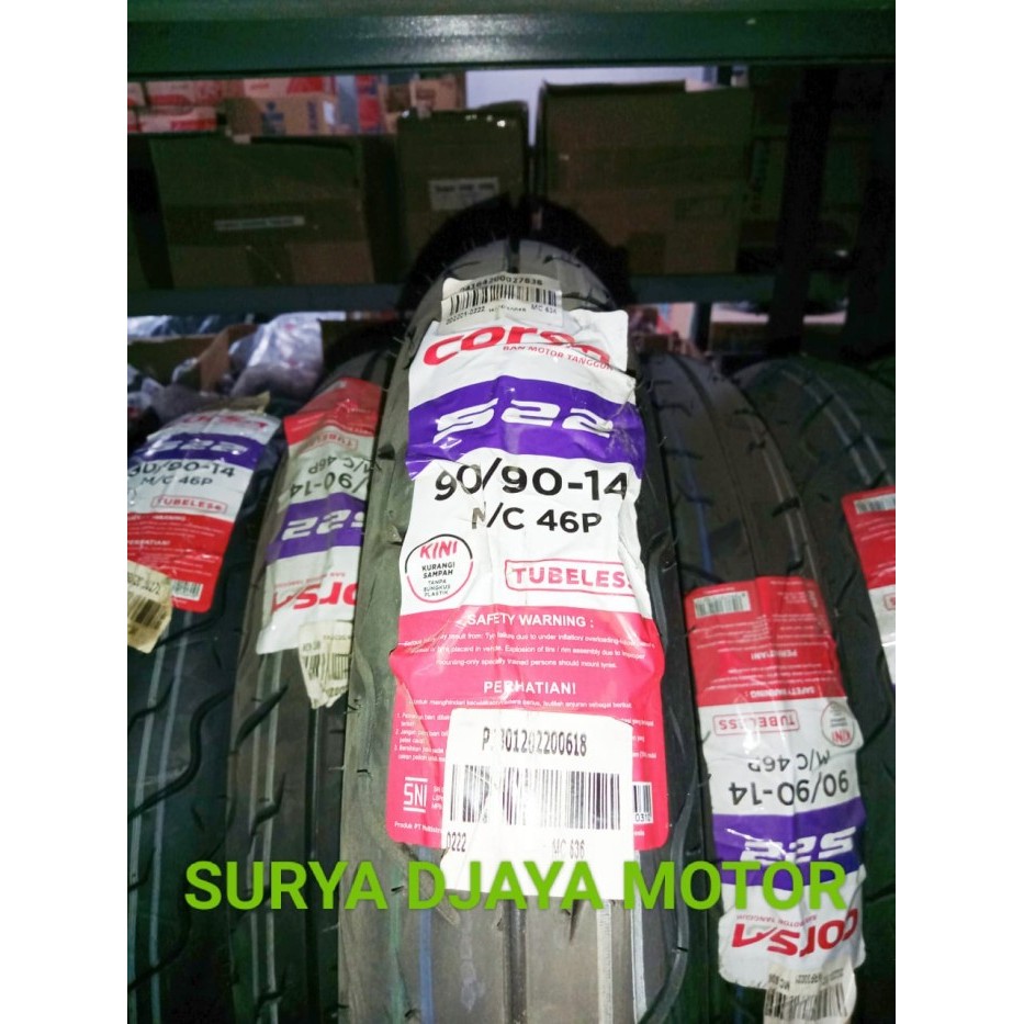 Ban 90 90-14 Corsa S22 Tubeless Termurah Langka