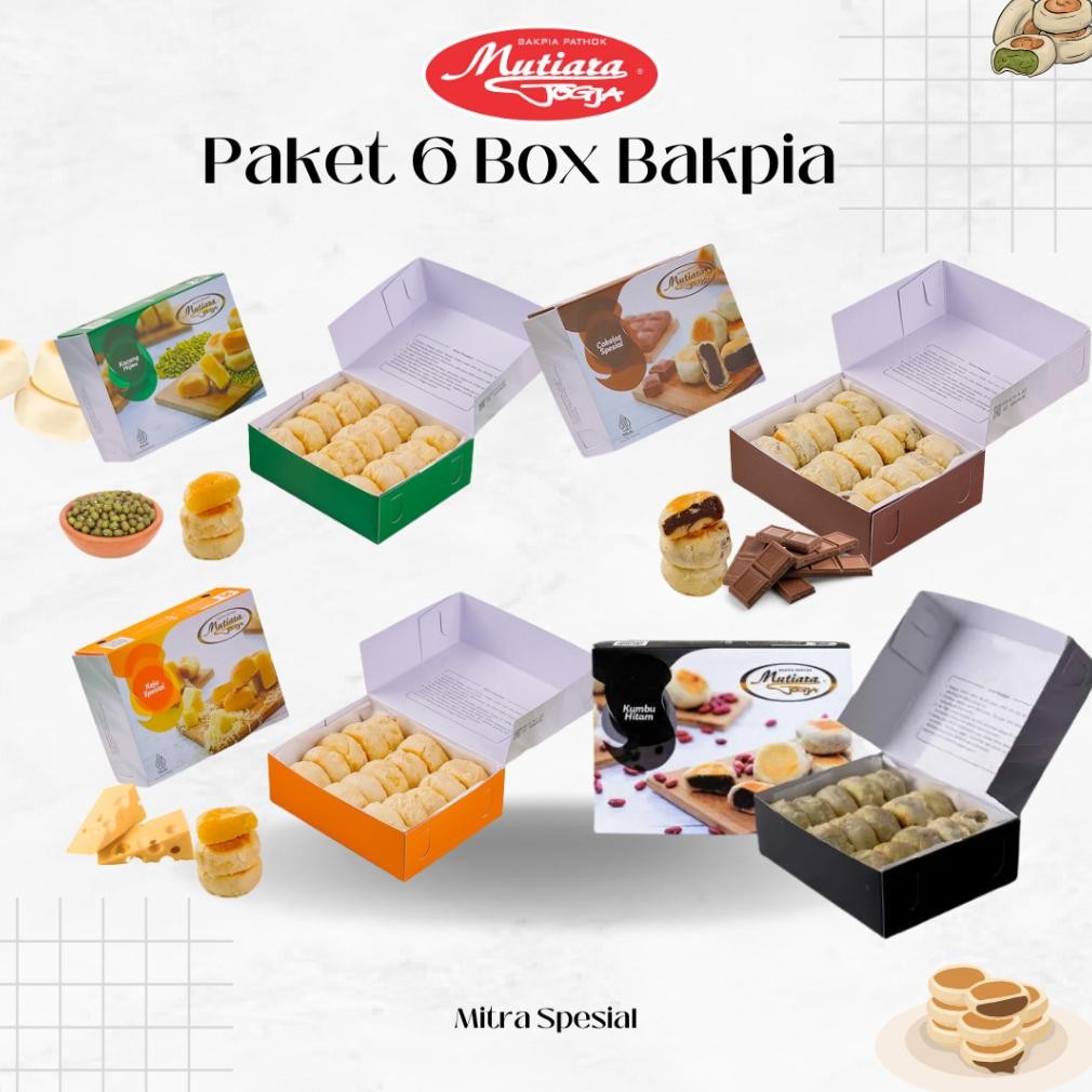 

zoe paket 6 box bakpia mutiara jogja - oleh oleh khas jogja/bakpia enak jogja
