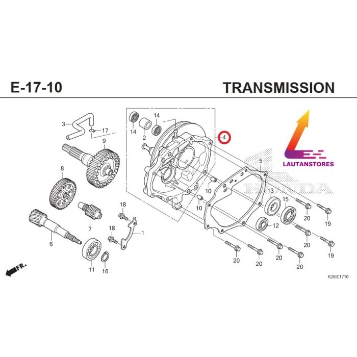 21200-K25-Fa0 Case Assy Mission Beat Fi Esp Bolam Termurah Langka