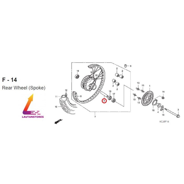 42620-Kcj-880 Collar Bos Tromol Roda Belakang Tiger Lama (Velg Racing) Termurah Langka