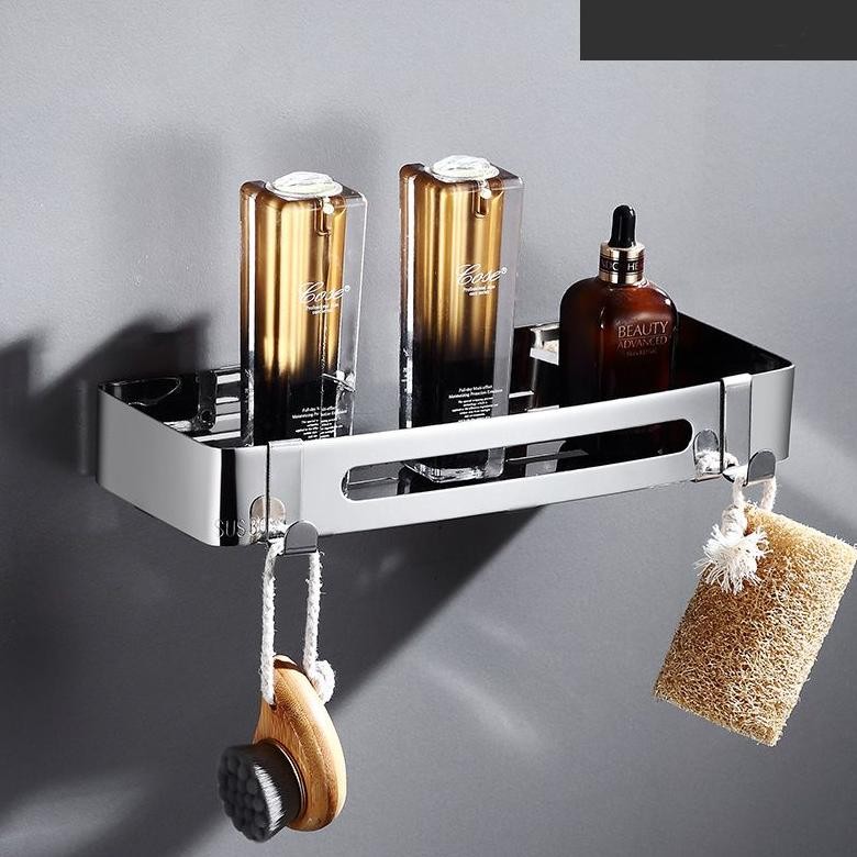 dap Rak Persegi Stainless SUS 304 Tempel Dinding Atau Skrup Rak Serbaguna