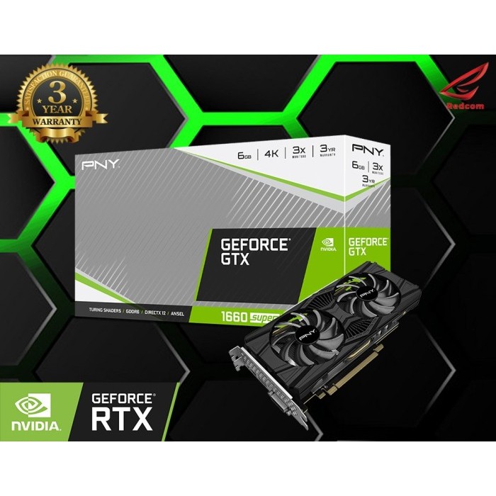 PNY GeForce GTX 1660 SUPER / GTX1660 SUPER 6GB Dual Fan Unit Baru / Segel - Garansi Resmi