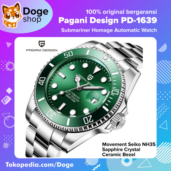 Pagani Design Automatic Watch Submariner Homage Seiko Nh35 Alt. Loreo