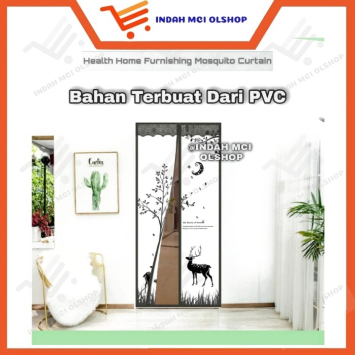 Tirai Magnet Pintu Anti Nyamuk Bahan Plastik Pvc / Tirai Magnet Ac