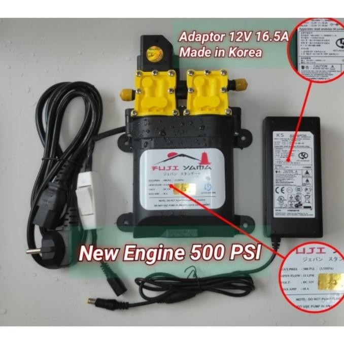 Ori - Paket Pompa Air 320 PSI DC & Adaptor 16A Dinamo Sprayer Pump The Best Termurah