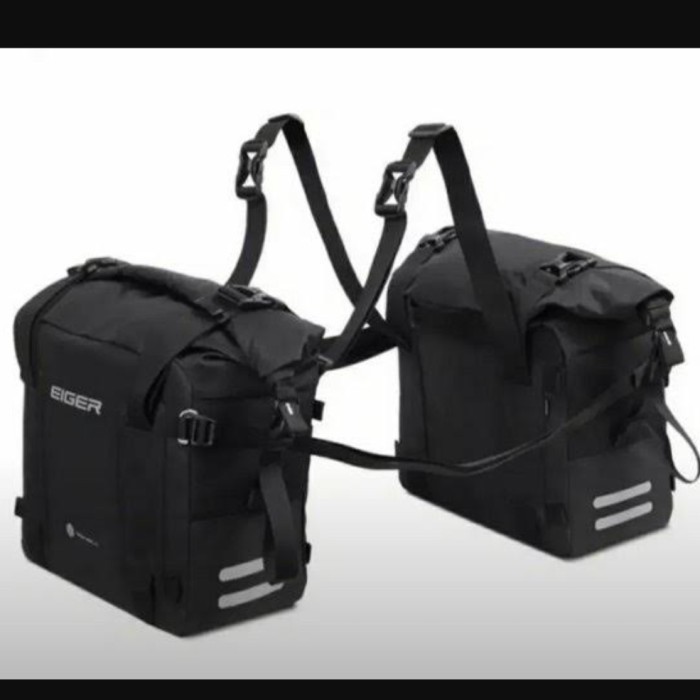 Promooo EIGER 4348 TRAX 1.1 SIDE BAG, BLK tas touring pesepeda motor sepasang