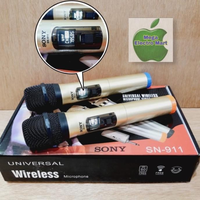Murah Mic Sony Wireless Double Mic Tanpa Kabel Pengeras Suara