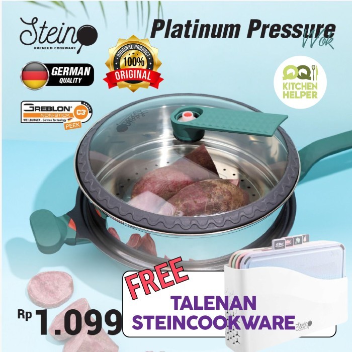 TERLARIS Stein Steincookware Platinum Wok Pressure Wok Cooker Presto 32 cm